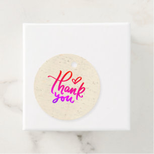 Thank You Gradient Text Your Message on Back Favou Favour Tags