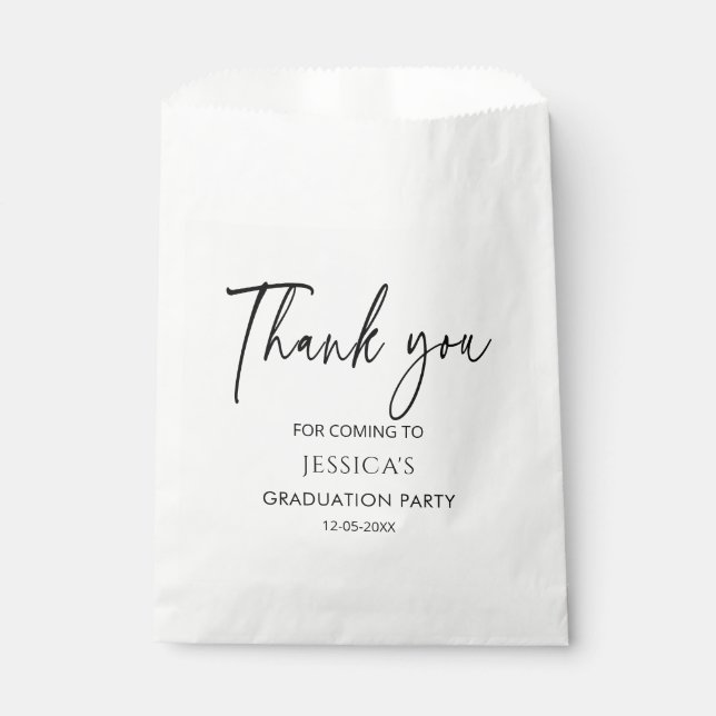 Thank you Graduate Party Treats Graduation  Favour Bags (Front)
