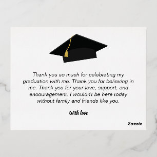 Thank you Graduation Foil Holiday Postcard
