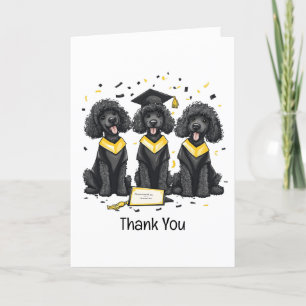 Thank You Graduation Standard Poodle Dogs Card