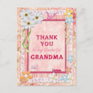 Thank you grandma, flowers craft card