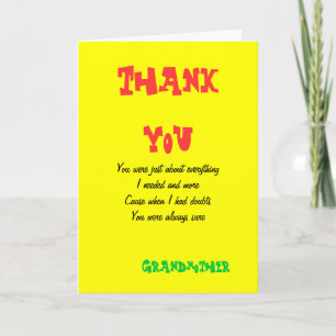 Thank you grandmother greeting cards