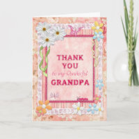 Thank you Grandpa, flowers craft card