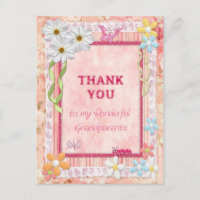 Thank you grandparents, flowers craft card