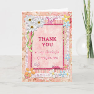 Thank you grandparents, flowers craft card