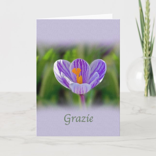 Thank you, Grazie, Italian, Floral You Card (Front)