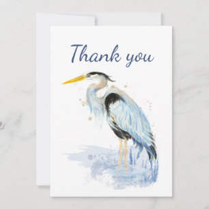 Thank You Great Blue Heron Bird Nature Art Card