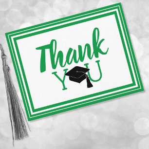 Thank You Green and White School Colours Postcard