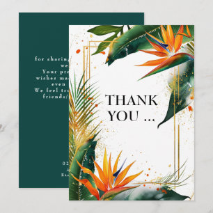 Thank You green Birds of Paradise Bliss Card