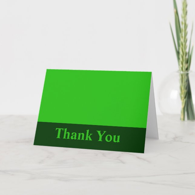 Thank You green colour Card (Front)