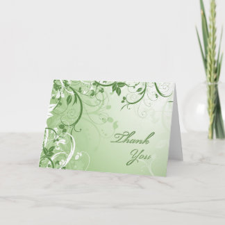 Thank You Green Floral Card