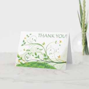 Thank You (Green & Orange Floral) Card