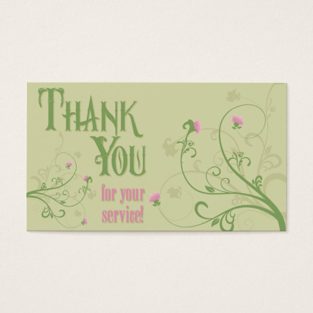 Thank You - Green Swirls (Front)