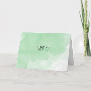 Thank You Green Watercolor Faded Card