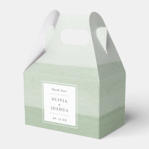 Thank You Green Wedding Favour Box