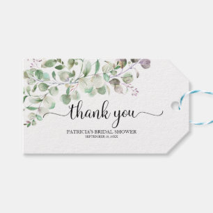 Thank You - Greenery Eucalyptus Watercolor Gift Tags