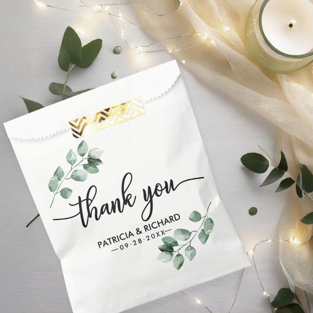 Thank You Greenery Wedding Favour Bags (Creator Uploaded)