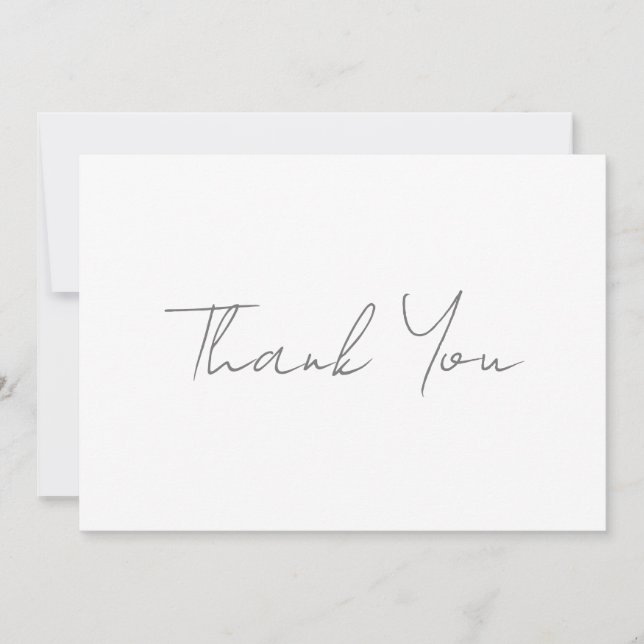 Thank You Grey Handwritten Classical Chic White (Front)