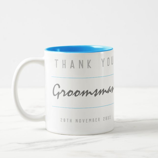 Thank You Groomsman Two-Tone Coffee Mug (Left)