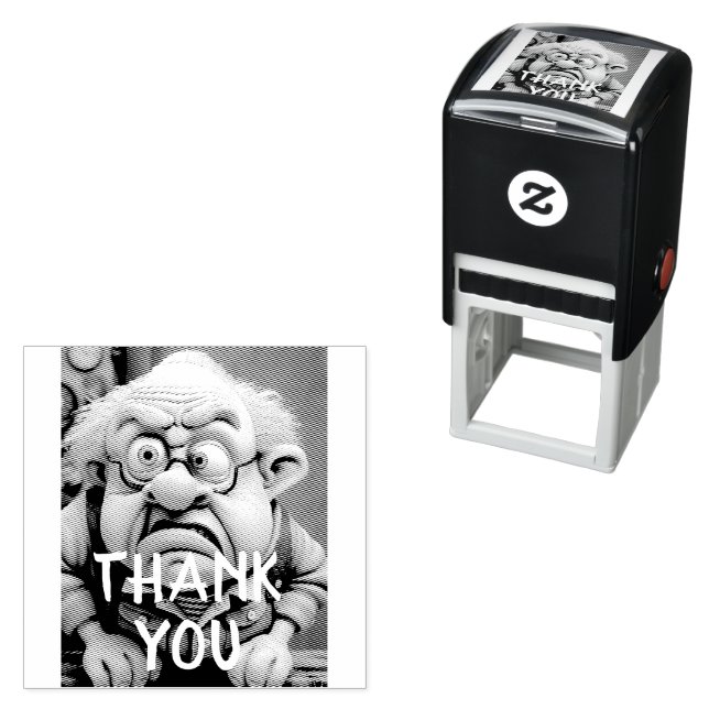 Thank You Grumpy  disbelief old man Birthday Self-inking Stamp (In Situ)