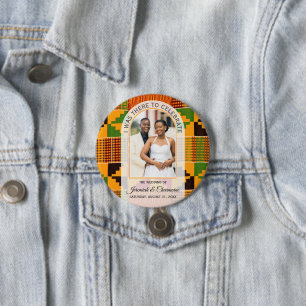 THANK YOU GUEST FAVORS Africa Ghana Kente WEDDING 7.5 Cm Round Badge