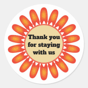 Thank You Guest Vacation House Rental Flower Classic Round Sticker