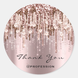Thank You Hairdresser Makeup Rose Diamond Classic Round Sticker