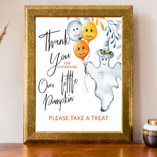 Thank You Halloween Baby Shower Favour Poster
