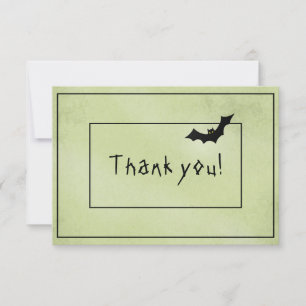 Thank You Halloween Black Bat Green Grunge Texture