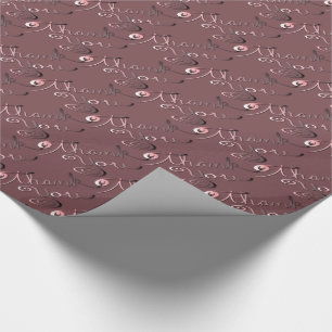 "Thank you" Hand Written on Dusty Rose Wrapping Paper