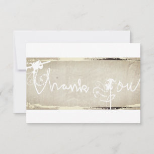 "Thank you" Hand-written Rustic Thank You Card