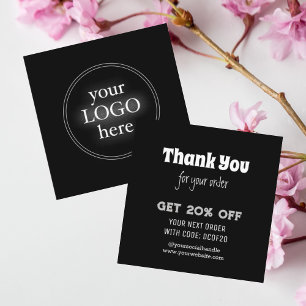 Thank You Handmade Business Logo Minimalist Discount Card