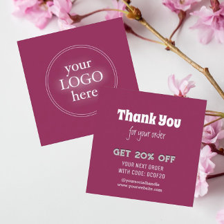 Thank You | Handmade Business Logo Minimalist Discount Card