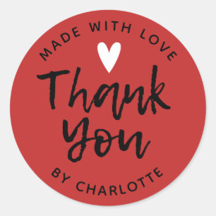 Thank You Handmade With Love  Classic Round Sticke Sticker