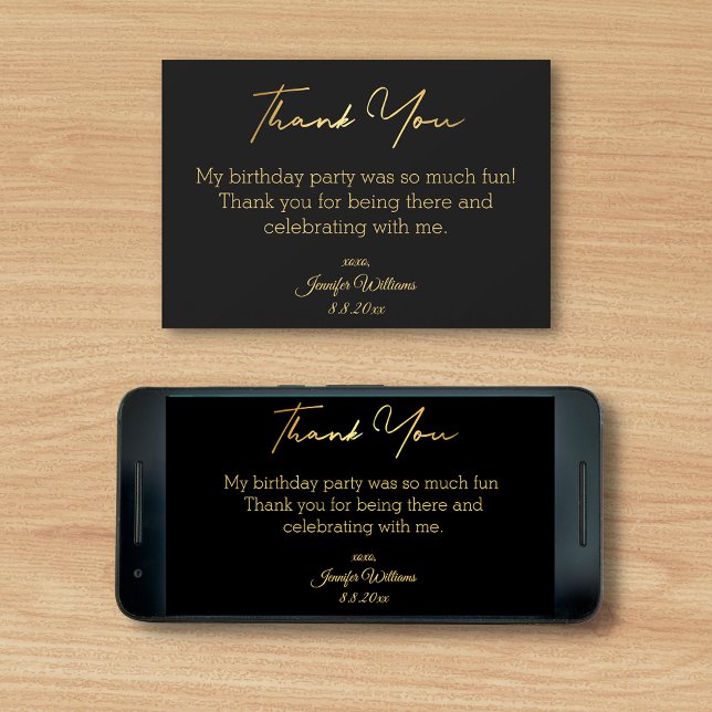 thank you happy birthday black gold digital card (Creator Uploaded)