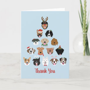 Thank You Happy Pawlidays Dog Christmas Tree Card
