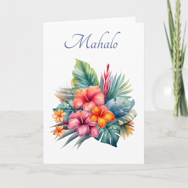 Thank you Hawaiian card (Mahalo means thank you) (Front)