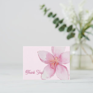 Thank You Hawaiian Watercolor Plumeria Flower Card