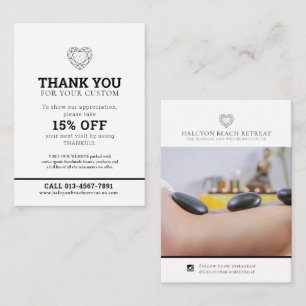 Thank you health photo promo repeat mono business card