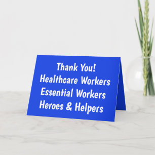 Thank You! Healthcare Workers Essential card