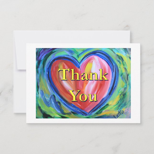 Thank You Heart Art Note Card (Front)