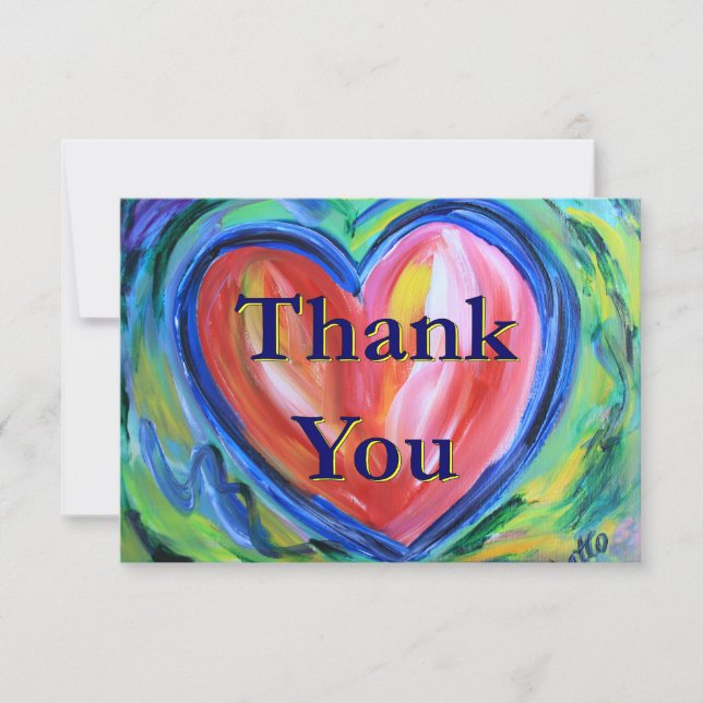 Thank You Heart Art Note Cards (Front)