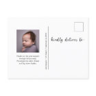 Thank You Heart Baby Photo Announcement Postcard