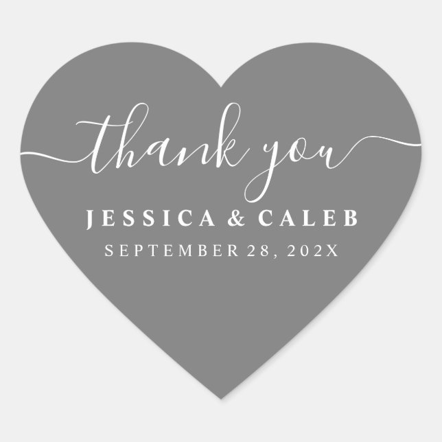 Thank You Heart Couple's Sticker (Front)