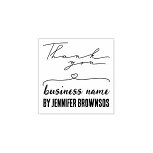 Thank you heart cute mini rubber stamp