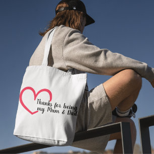 Thank You Heart Design Tote Bag