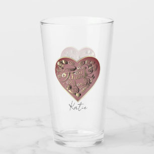"Thank you" Heart Glass Cup