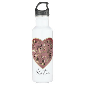 "Thank you" Heart Glass Cup 710 Ml Water Bottle