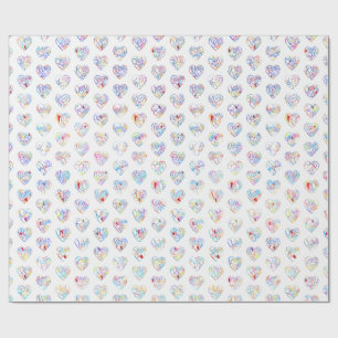 Thank you & heart in 44langs as ♡shaped DC pattern Wrapping Paper