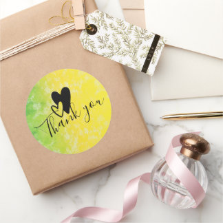 Thank you Heart Love  Classic Round Sticker